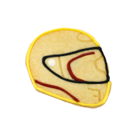 F1-26-17 YELLOW RACE HELMET COOKIES (LEAD TIME: 10 WORKING DAYS)