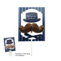 FD26-10 MOUSTACHE LOLLI - MILK CHOCOLATE (Lead Time: 7 working days)