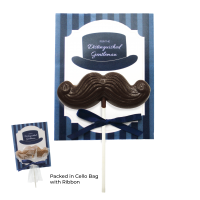 FD26-11 MOUSTACHE LOLLI - DARK CHOCOLATE (Lead Time: 7 working days)